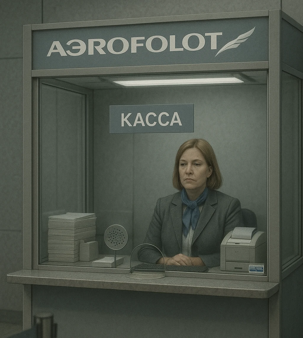 Aeroflot counter at Sheremetyevo airport